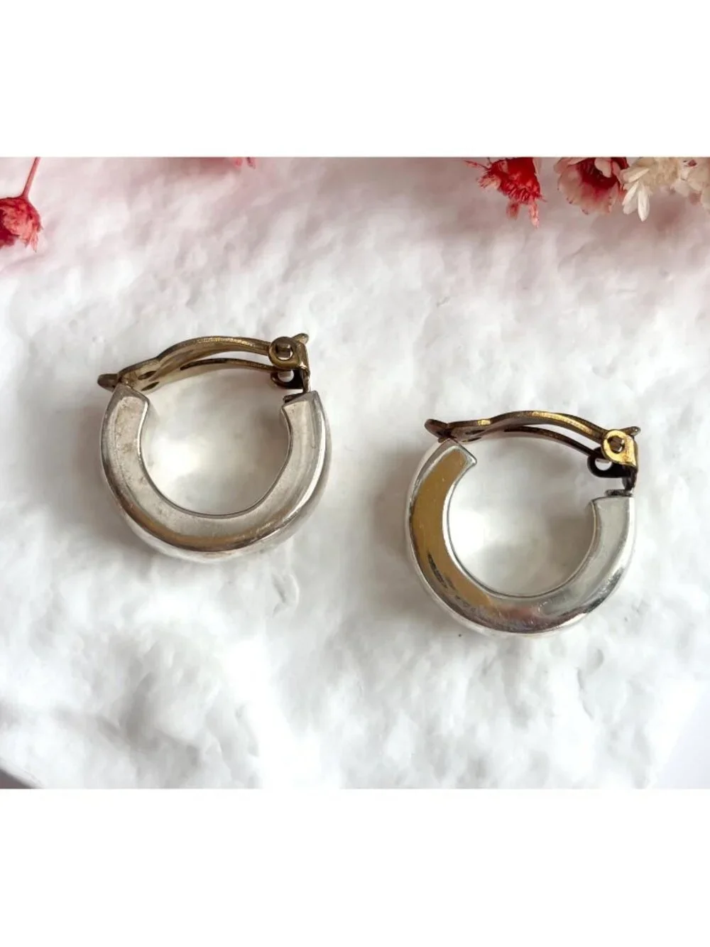 Zina Designer Signed Mini Hoop Vintage Sterling Silver 925 Clip On Earrings